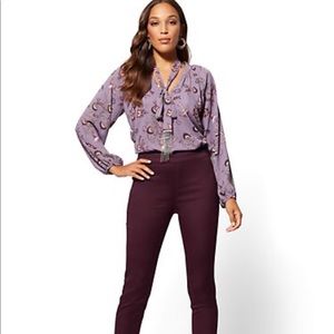 Burgundy pull-on high waisted leggings